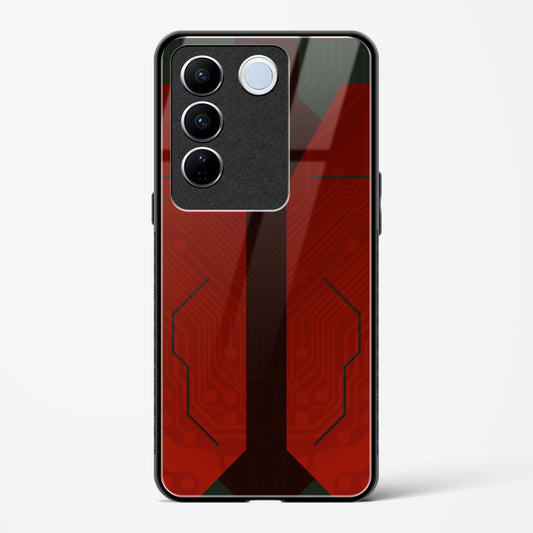 Scarlet Sentinel - Vivo V27 Glass Gripper Case