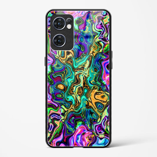 rainbow flames pattern - Oppo Reno 7 5G Glass Gripper Case