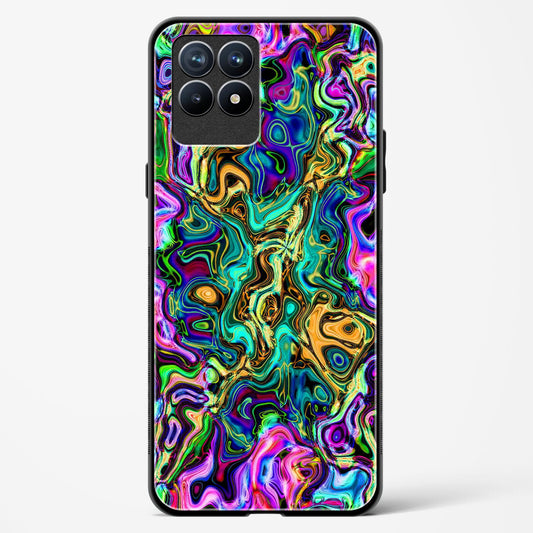 rainbow flames pattern - Realme 8i Glass Gripper Case