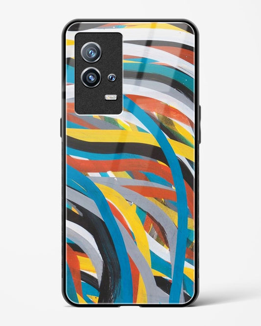 colorful stroke pattern - Vivo iQOO9 5G Glass Gripper Case