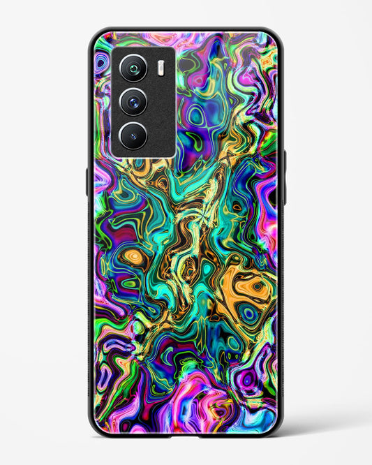 Rainbow Flames Pattern - Vivo iQOO9 SE 5G Glass Gripper Case