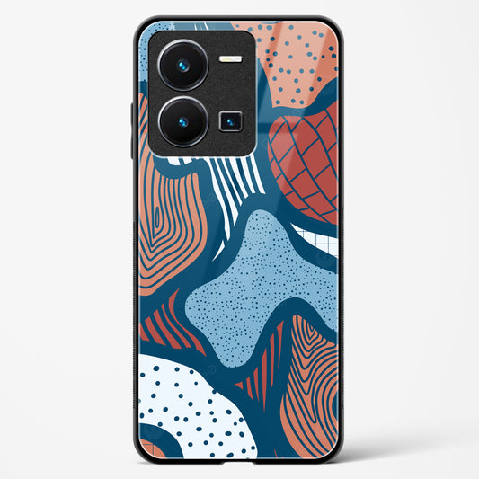 Doodle Waves - Vivo Y35 Glass Gripper Case