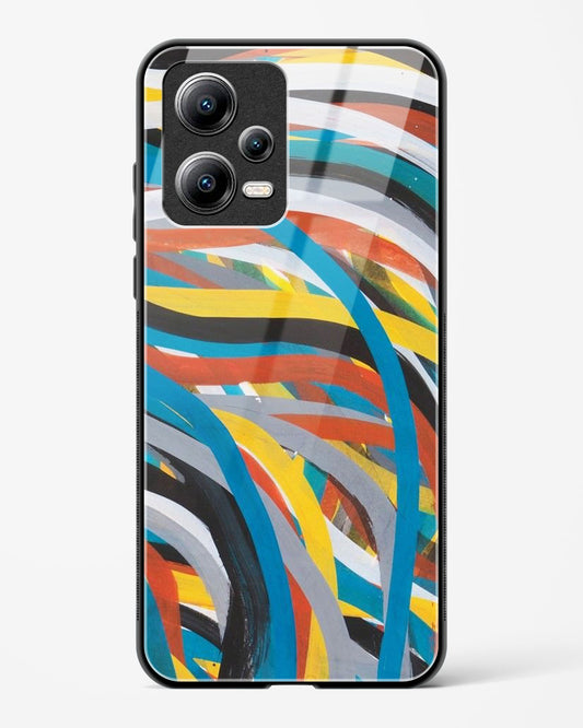 colorful stroke pattern - POCO X5 5G Glass Gripper Case