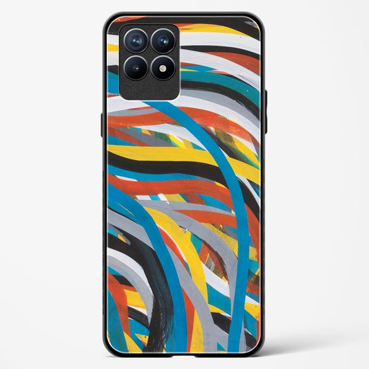 colorful stroke pattern - Realme 8i Glass Gripper Case