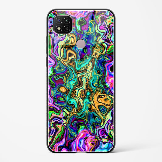 rainbow flames pattern - Redmi 9 Activ Glass Gripper Case