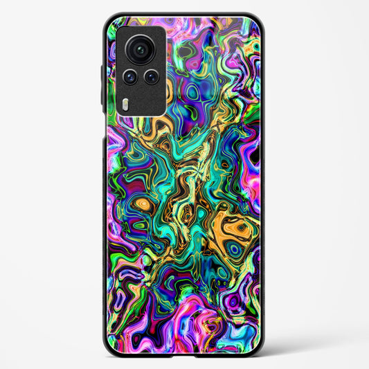 rainbow flames pattern - Vivo X60 Pro Glass Gripper Case