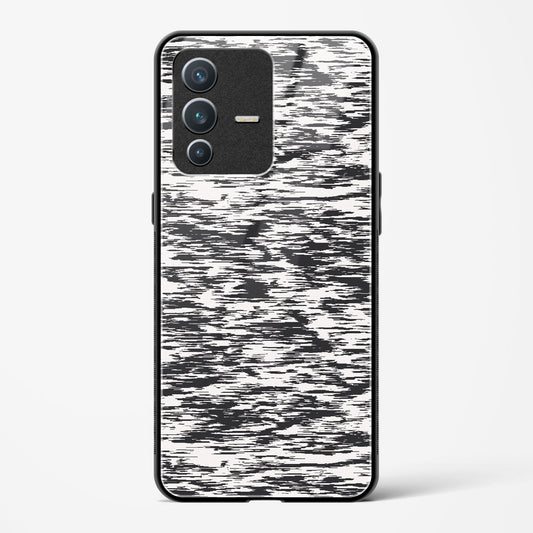 Black and White Glitch - Vivo V23 Glass Gripper Case