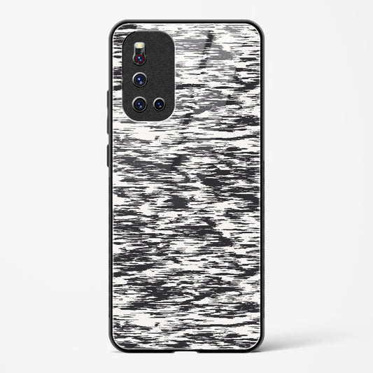 Black and White Glitch - Vivo V19 Glass Gripper Case