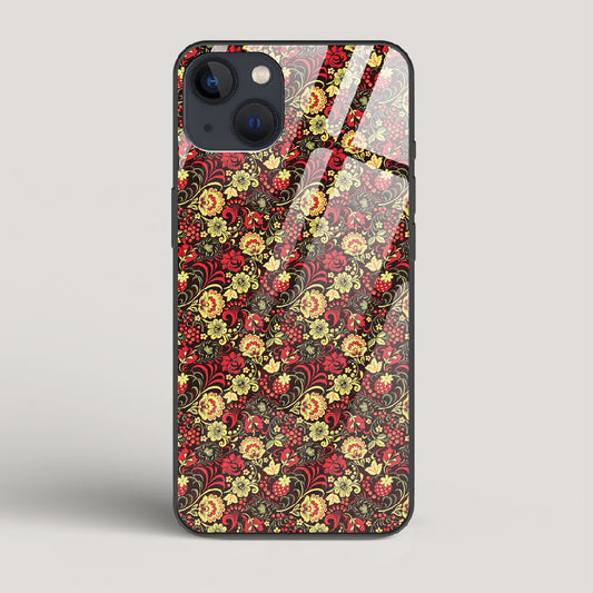 Russian Floral Pattern - iPhone 13 Glass Case