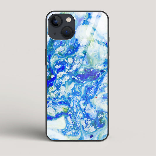 Blue Acid Marble - iPhone 13 Glass Case