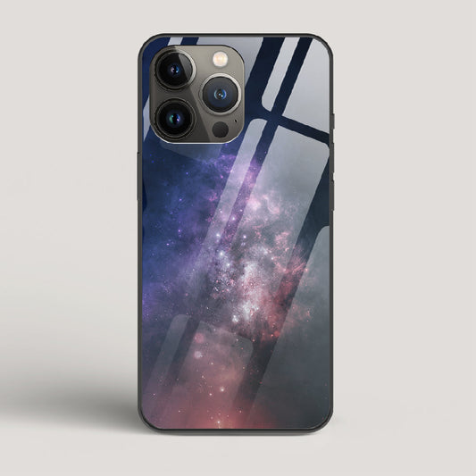 Black And Blue Nebula - iPhone 13 Pro Glass Case