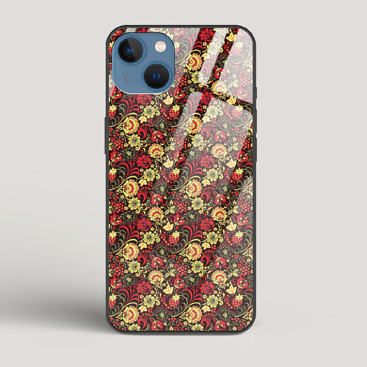 Russian Floral Pattern - iPhone 13 Mini Glass Case