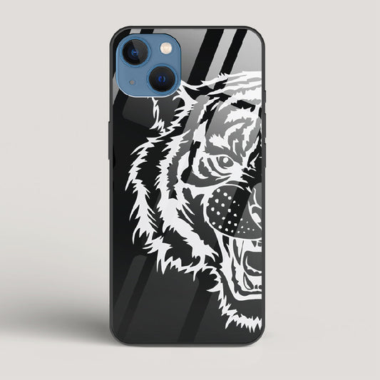 Tiger silhouette - iPhone 13 Mini Glass Case