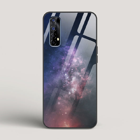 Black And Blue Nebula - Realme 7 Glass Case