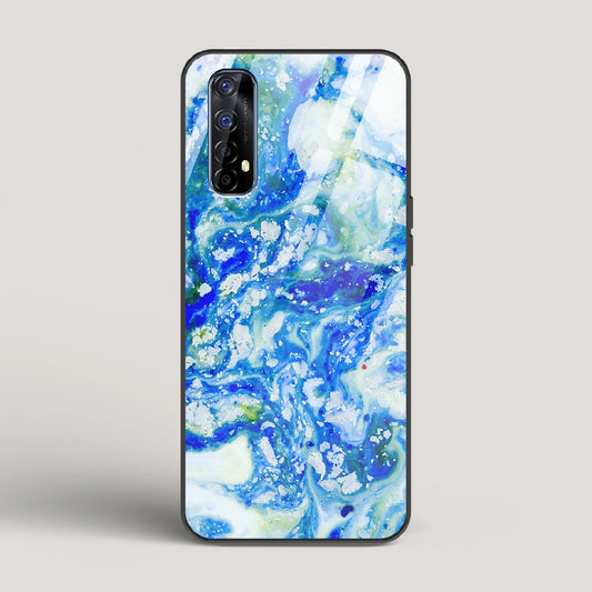 Blue Acid Marble - Realme 7 Glass Case