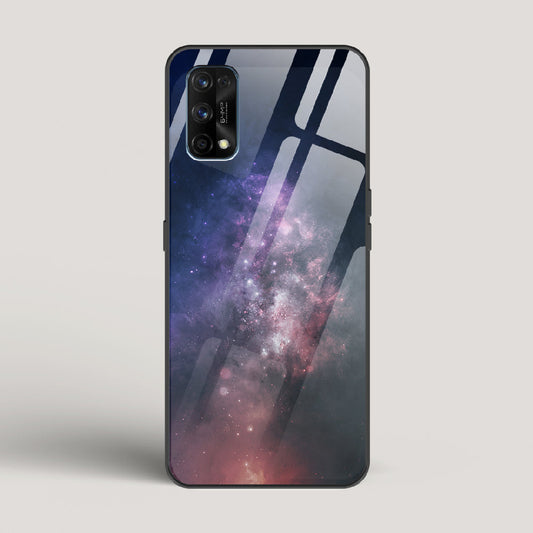 Black And Blue Nebula - Realme 7 Pro Glass Case