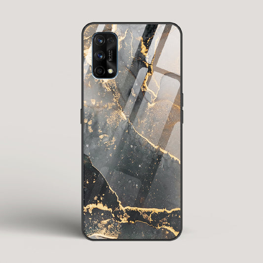 Black Gold Marble - Realme 7 Pro Glass Case