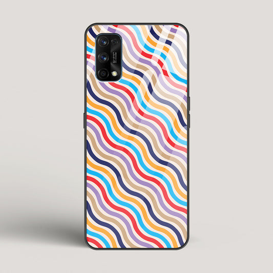 Wavy Striped Lines - Realme 7 Pro Glass Gripper Case