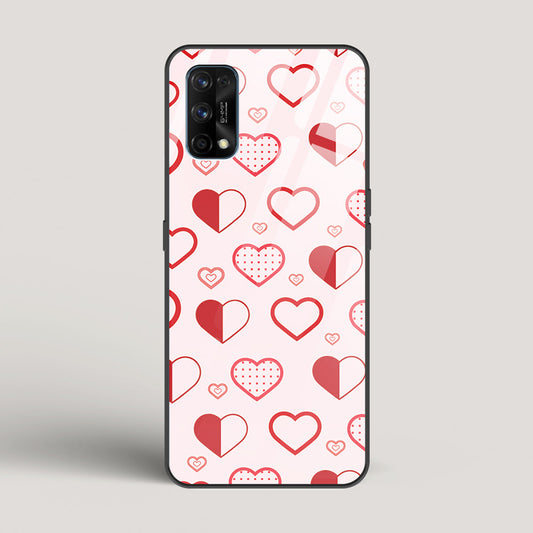 Abstract Heart Pattern - Realme 7 Pro Glass Gripper Case