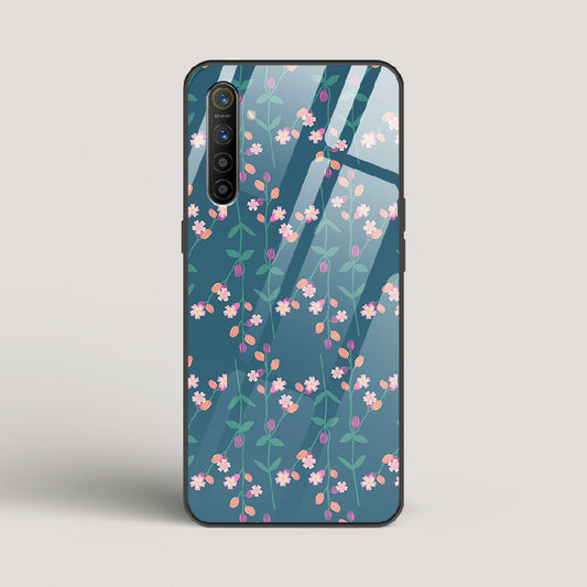 Blue Floral Pattern - Realme XT Glass Case