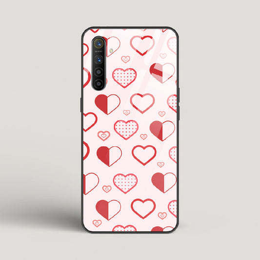 Abstract Heart Pattern - Realme Xt Glass Gripper Case