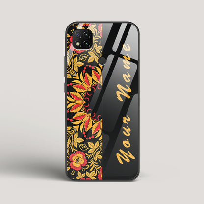 Khokhloma Design Name Edition - Redmi 9 Glass Case