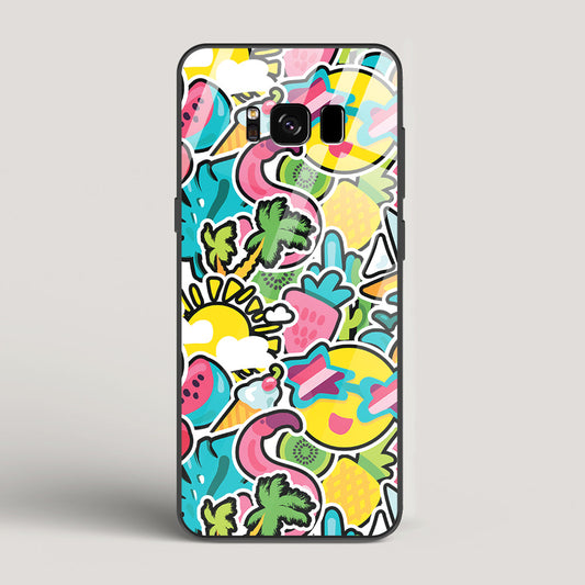 Tropical Summer Patterns- Samsung Galaxy S8 Glass Case