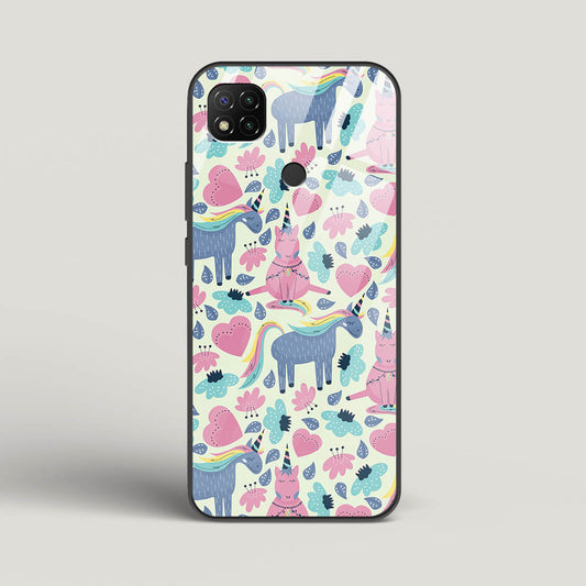 Unicorn Love - Redmi 9 Glass Gripper Case