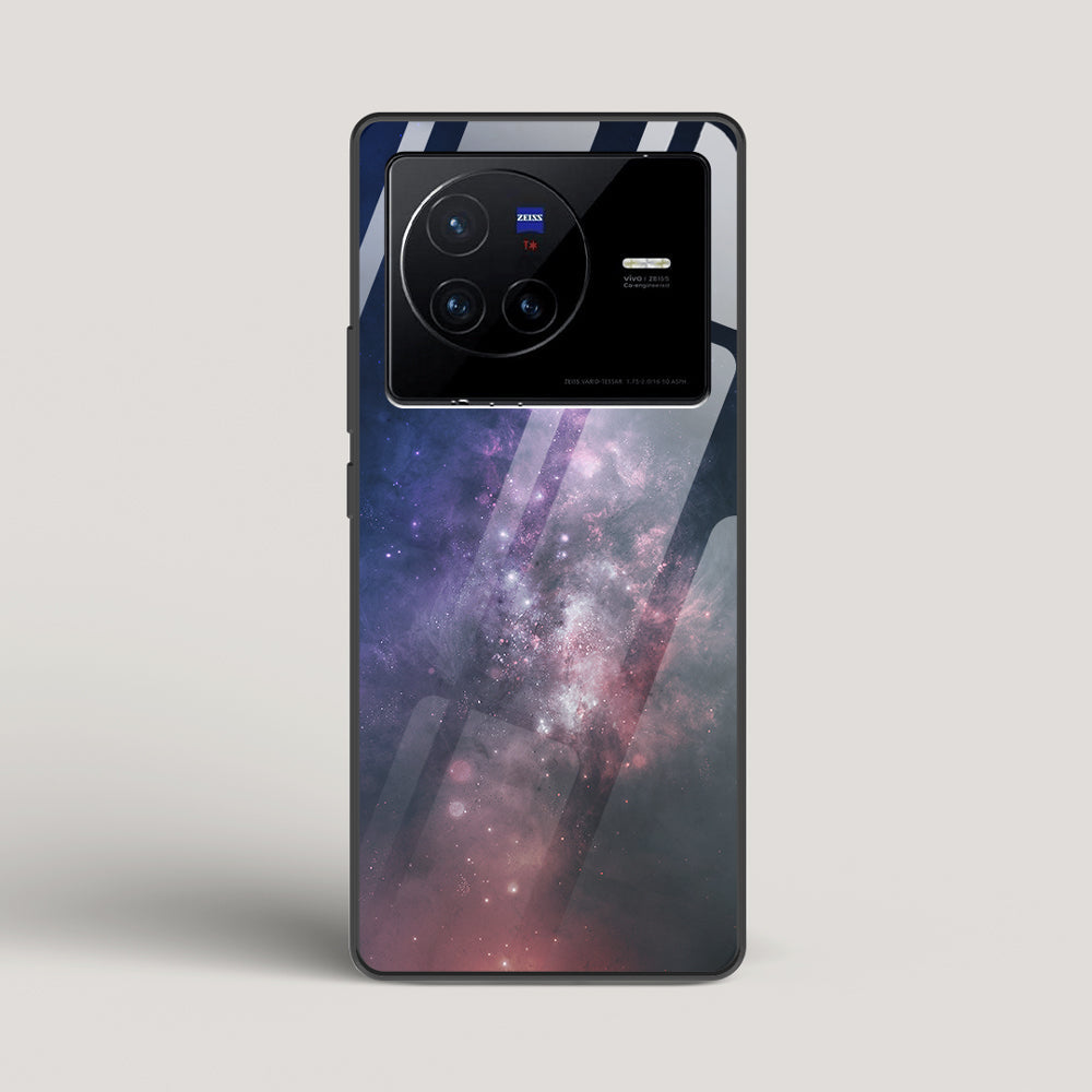 Black And Blue Nebula - vivo X80 Glass Case