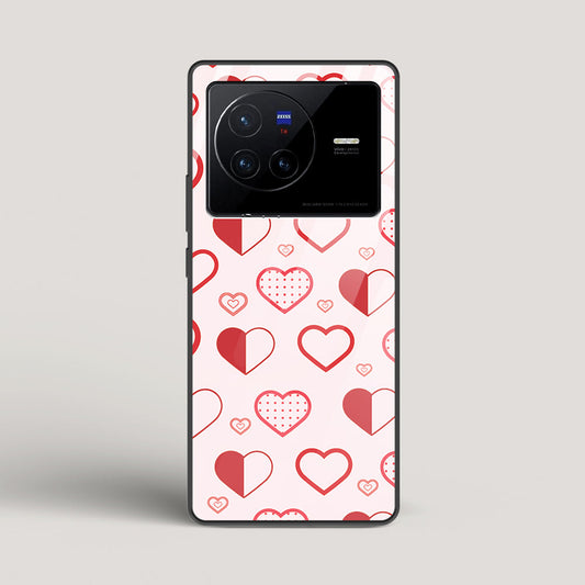 Abstract Heart Pattern - Vivo X80 Glass Gripper Case