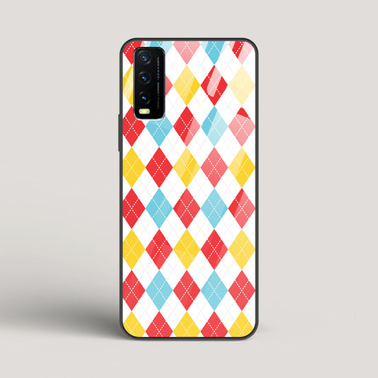 Argyle Checks - vivo Y20 Glass Case