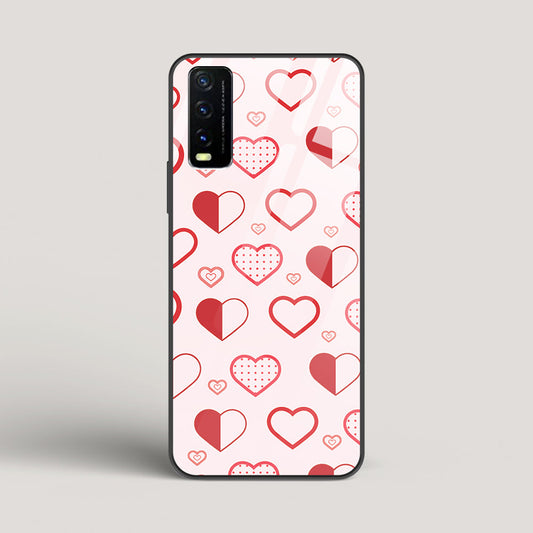 Abstract Heart Pattern - Vivo Y20 Glass Gripper Case