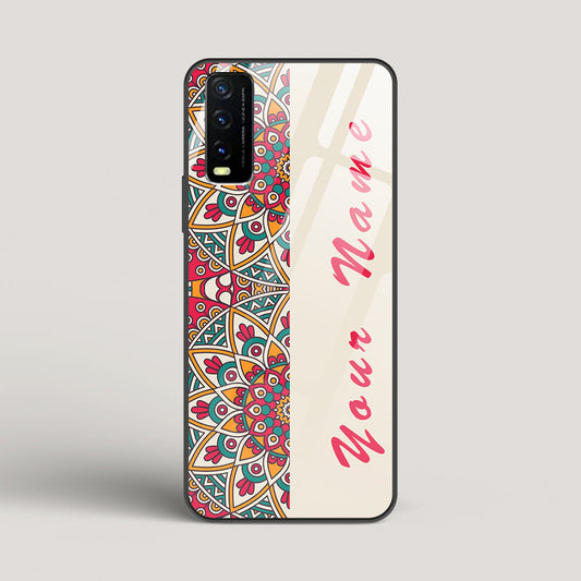 Complex Mandala Name Edition - Vivo Y20 Glass Case