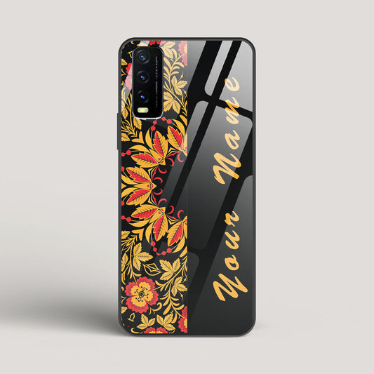 Khokhloma Design Name Edition - Vivo Y20 Glass Case