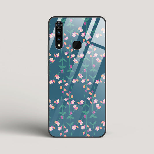 Blue Floral Pattern - vivo Z1Pro Glass Case