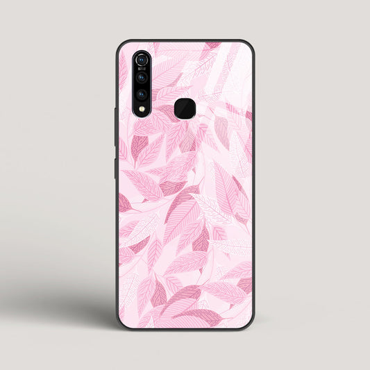 Pink Leaves Pattern - vivo Z1Pro Glass Case