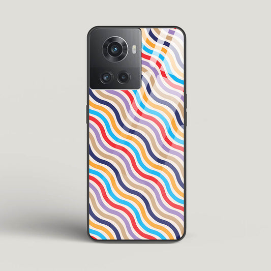 Wavy Striped Lines - Oneplus 10R Glass Gripper Case