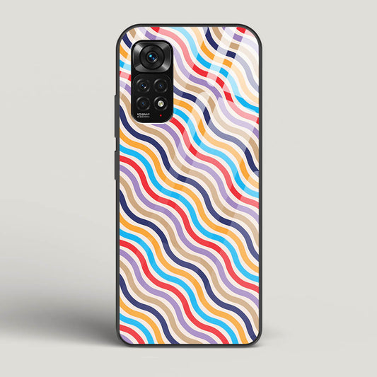 Wavy Striped Lines - Redmi Note 11S Glass Gripper Case