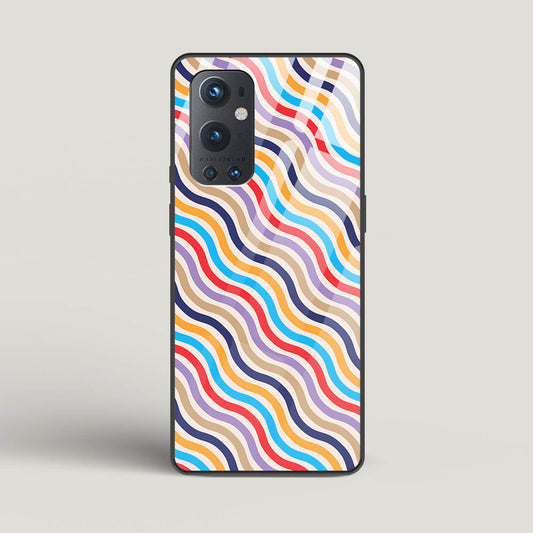 Wavy Striped Lines - Oneplus 9 Pro Glass Gripper Case