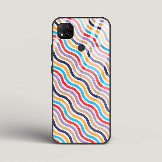 Wavy Striped Lines - Redmi 9 Glass Gripper Case